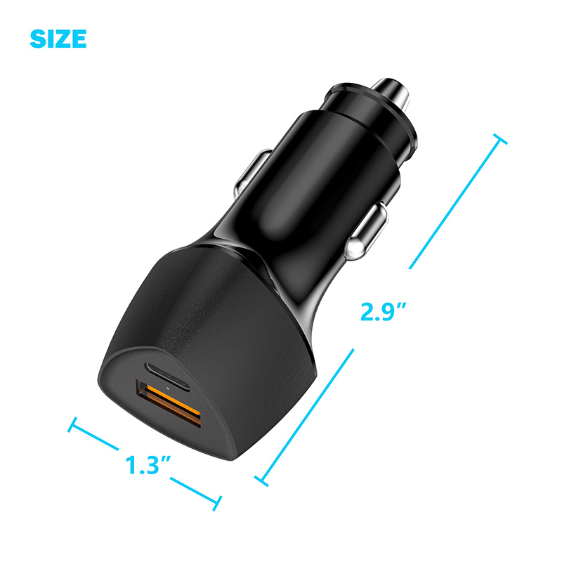 36W USB-C PD Car Charger with QC 3.0 USB Port (8)