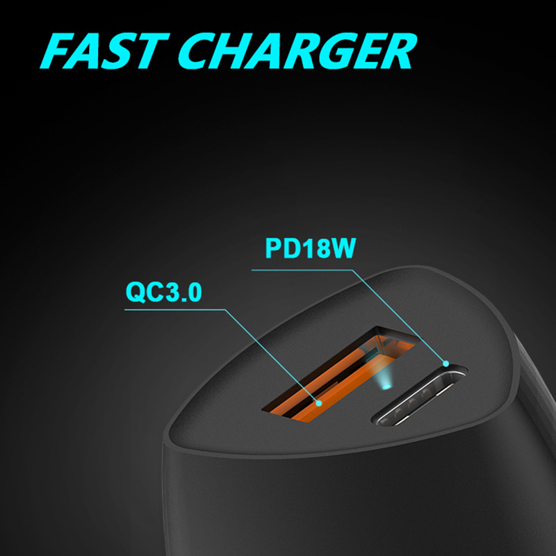 36W USB-C PD Car Charger with QC 3.0 USB Port (1)